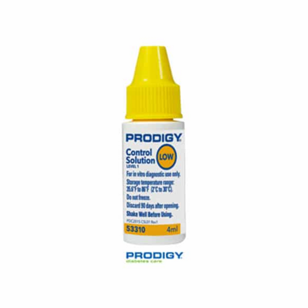Prodigy Diabetes Care Blood Glucose Control Solution, Low & High Ranges, 4mL