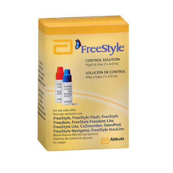 Abbott Diabetes Care FreeStyle High/Low Flow Blood Glucose Control Solution, Red Liquid, 4mL, 7043201