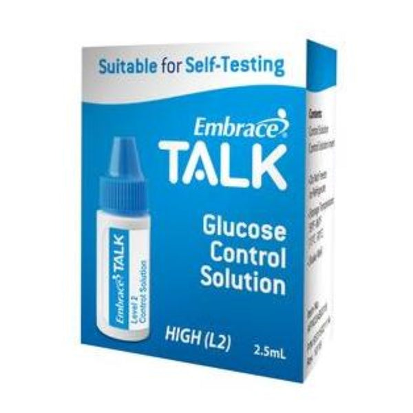 Omnis Health Embrace Talk High Flow Blood Glucose Control Solution, 2.5mL, 6025TALKH