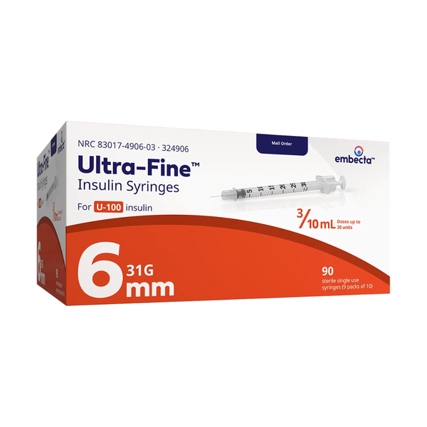 embecta Veo with Ultra-Fine Needle U100 Insulin Syringes, BD Becton Dickinson