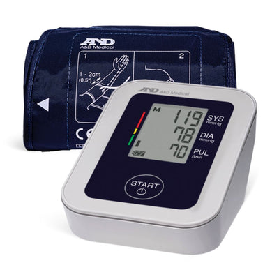 A&D Medical Essential One Button Upper Arm Digital Blood Pressure Monitor, Fits arms 8.6 to 16.5 Inches, UA-651