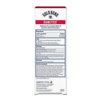 Chattem Gold Bond Ultimate Diabetic Dry Skin Relief Foot Cream, 3.4 oz. Tube