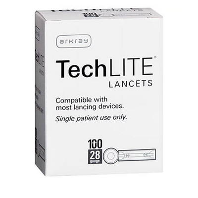 Arkray USA TechLite Lancets, 28G (0.36 mm), 28 Gauge, Universal (Compatible with Most Lancing Devices)