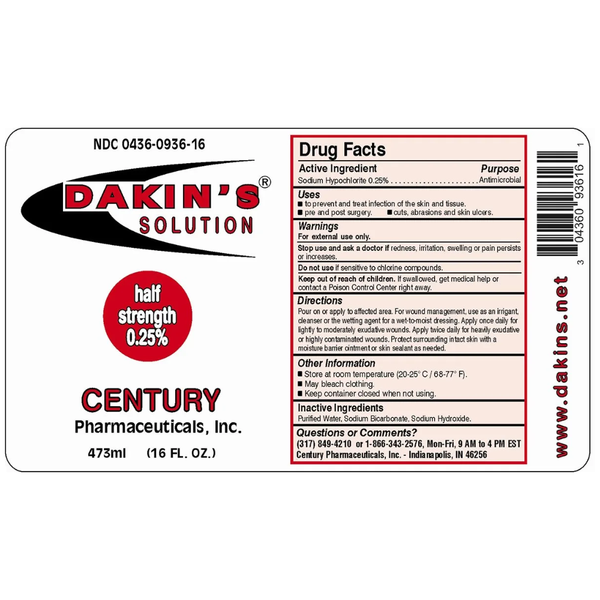 Dakin’s Solution / Di-Dak-Sol Sodium Hypochlorite Wound Cleanser, 16 oz.