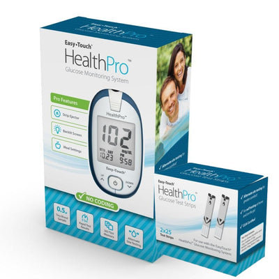 MHC EasyTouch HealthPro Blood Glucose Test Strips / Meter / Monitoring Kit