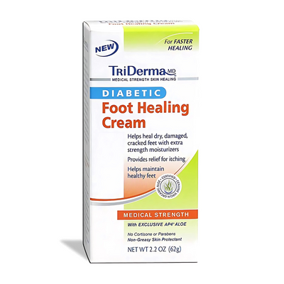 Genuine Virgin Aloe TriDerma Diabetic Foot Defense Healing Cream, 2.2 oz. Tube