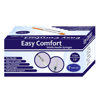 Home Aide EasyComfort U100 Individually Wrapped Insulin Syringes, Easy Comfort