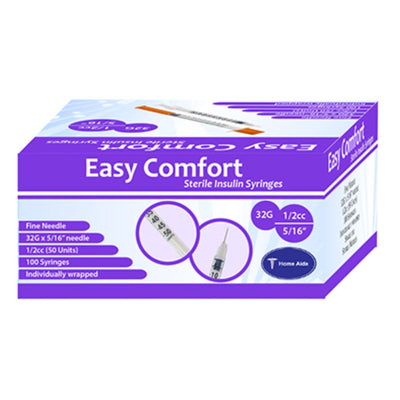 Home Aide EasyComfort U100 Individually Wrapped Insulin Syringes, Easy Comfort