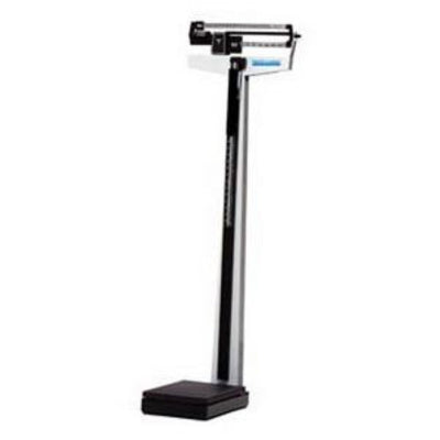 Pelstar Mechanical Beam Scale 390 lb Capacity, White, Non-slip Black Platform Mat