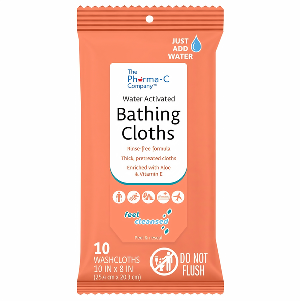 Kleen Test Pharma-C-Wipes Rinse-Free Water Activated Bathing Cloth, Scented