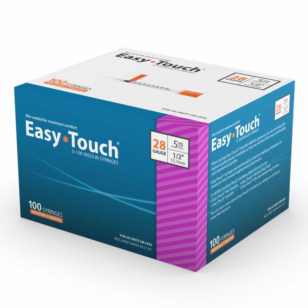 MHC Easy Touch U100 Syringes, EasyTouch – Discreet Diabetes Supplies