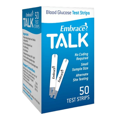 Omnis Health Embrace Talk Blood Glucose Test Strips / Meter / Monitoring Kits