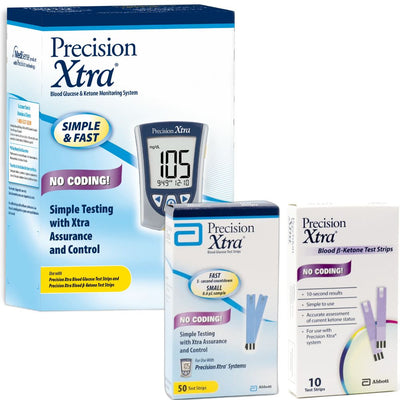 Abbott Precision Xtra Blood Glucose/Ketone Test Strips / Meter / Monitoring Kits