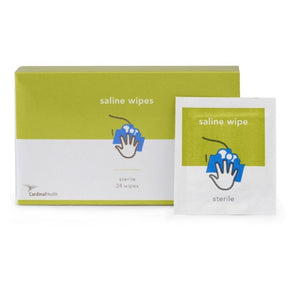 Cardinal Health Saline Wipes, 4-Ply Prep Pads, Large 9 x 9cm, Individually Packaged, Lint-free