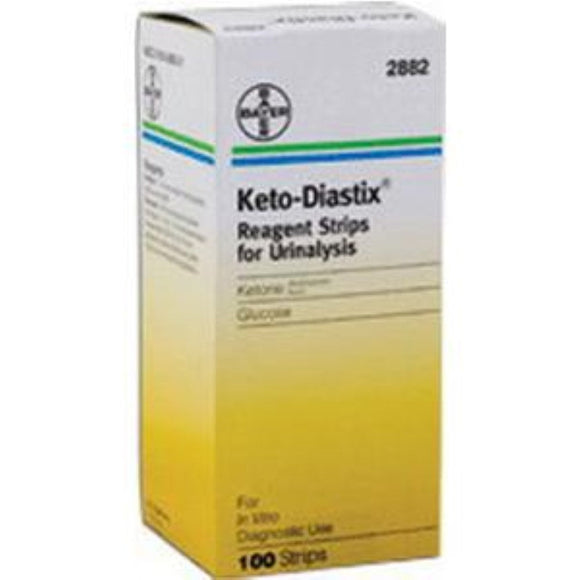 Bayer Keto-Diastix Reagent Test Strip, Glucose and Ketone, 100 Strips