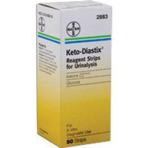 Keto-Diastix Reagent Test Strip, Glucose and Ketone, 50 Strips