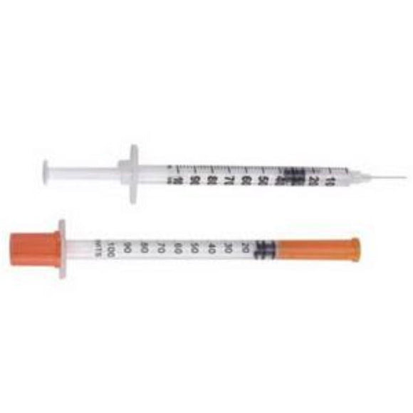 BD 31G (0.25mm) 5/16in (8mm) 1/2cc (0.5mL) Becton Dickinson Ultra-Fine Needle U100 Insulin Syringes