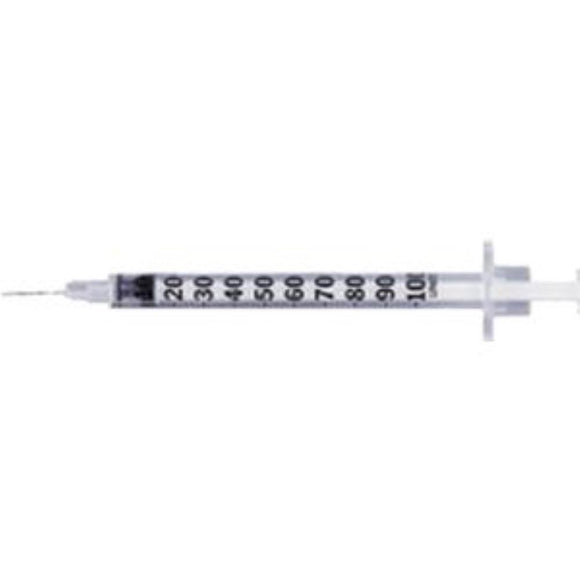 BD 28G (0.36mm) 1/2in (12.7mm) 1cc (1mL) Blister Package Micro-Fine IV Needle Becton Dickinson U100 Insulin Syringes