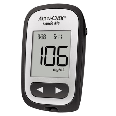 Roche Diagnostics Accu-Chek Guide Me Blood Glucose Meter Kit, Sugar Level Monitoring System with Strip Technology, Spill-Resistant SmartPack Vial, 598499896001