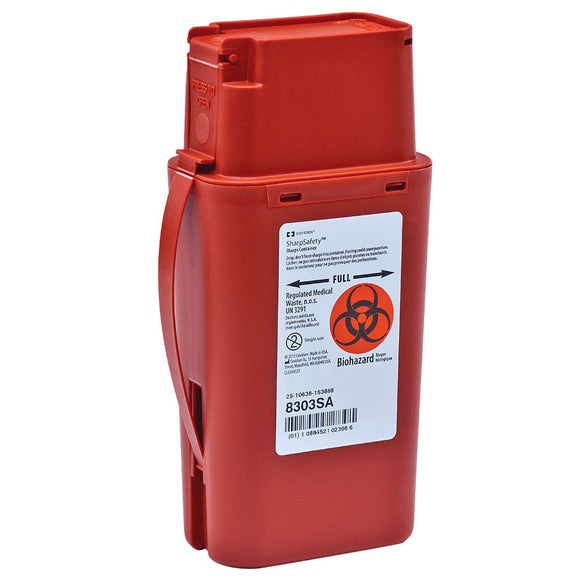 Kendall Transportable Sharps Container 1 Quart Red