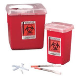 Kendall Healthcare SharpSafety Autodrop Phlebotomy Container 1 Quart (0.25 gal), Red