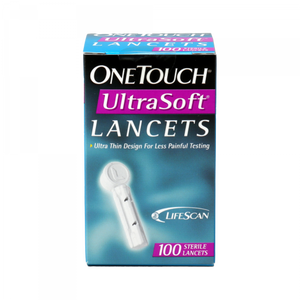 Lifescan 28G (0.36mm) OneTouch UltraSoft Lancets, 28 Gauge, Box of 100, One Touch