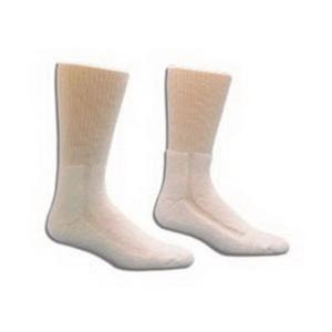HealthDri Foot-Friendly Diabetic Acrylic Socks, White, Latex-Free, Size 10-13