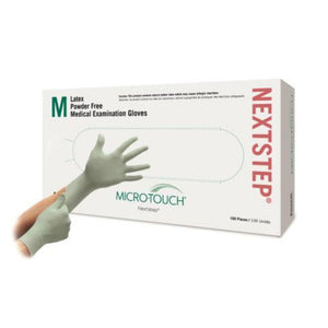 Ansell MicroTouch Nextstep Latex Exam Glove, Non-sterile, Powder-free, Chemo Rated, Green