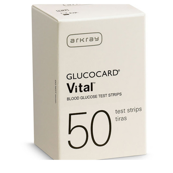 Arkray USA Glucocard Vital Blood Glucose Test Strips, No Coding, Box of 50