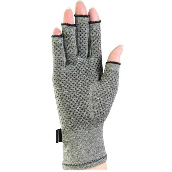 BrownMed IMAK Compression Active Gloves, Soft Breathable Cotton, Medium, Heather Gray