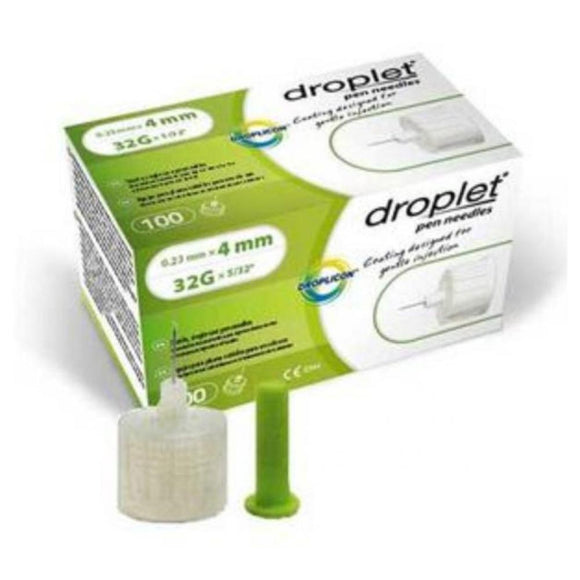 HTL-Strefa Droplet 32G (0.23mm) 5/32in (4mm) Box of 100 Insulin Pen Needles