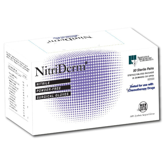 NitriDerm 1352 Series Nitrile Surgical Glove, Sterile, Powder-free, Latex-free, Chemo-rated, White