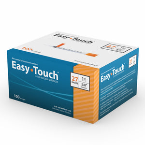MHC EasyTouch 27G (0.41mm) 5/8in (15.9mm) 1cc (1mL) U100 Insulin Syringes