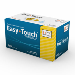 MHC EasyTouch 31G (0.25mm) 3/16in (5mm) 100 U100 Insulin Pen Needles