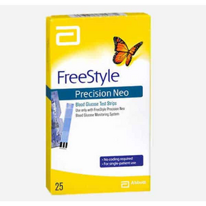 Abbott Diabetes Care FreeStyle Precision Neo Blood Glucose Test Strips, No Coding, Box of 25