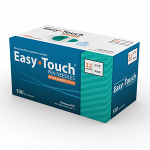 MHC EasyTouch 32G (0.23mm) 5/32in (4mm) 100 U100 Insulin Pen Needles