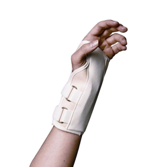 Scott Specialties Canvas Cock-up Left Wrist Splint with Spoon Stay, White